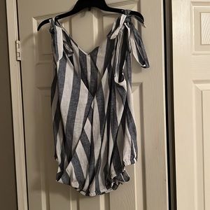 Gray and white capri and matching top